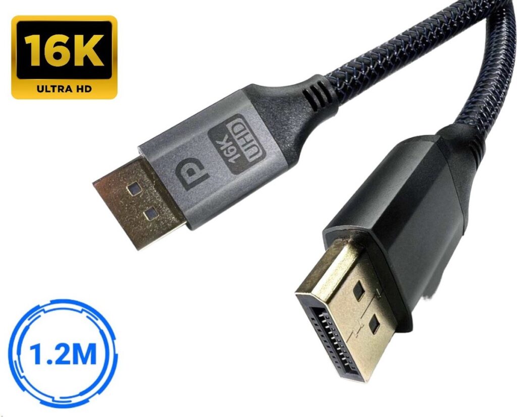 16K DisplayPort-kabel, 1.2 meter, Ultra HD