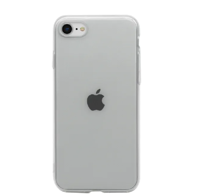 Achterkant van iPhone met transparant hoesje