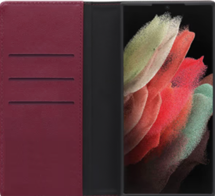 Smartphone met open rode hoes