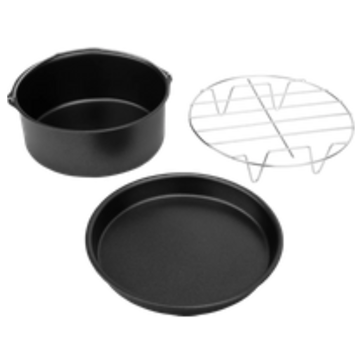 Black baking pans with metal racks