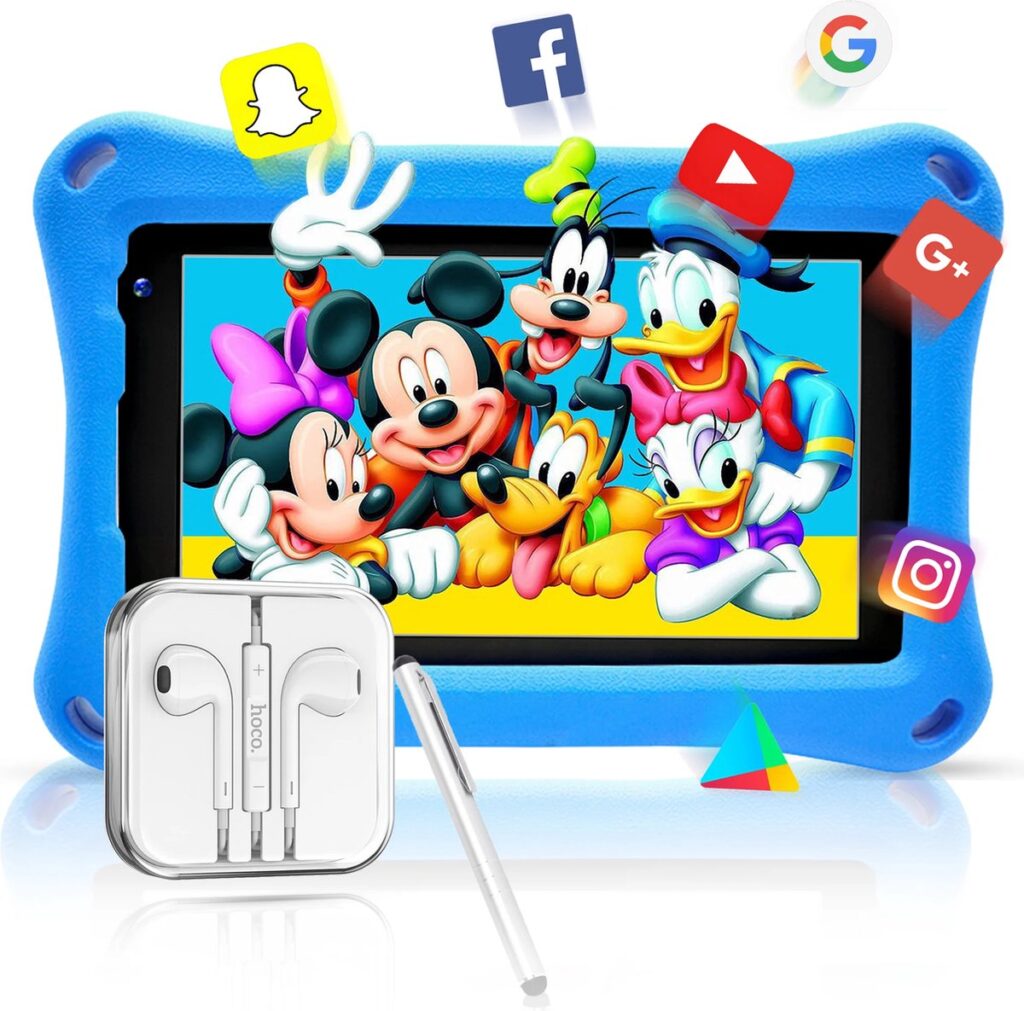Tablet voor kinderen met cartoons en accessoires