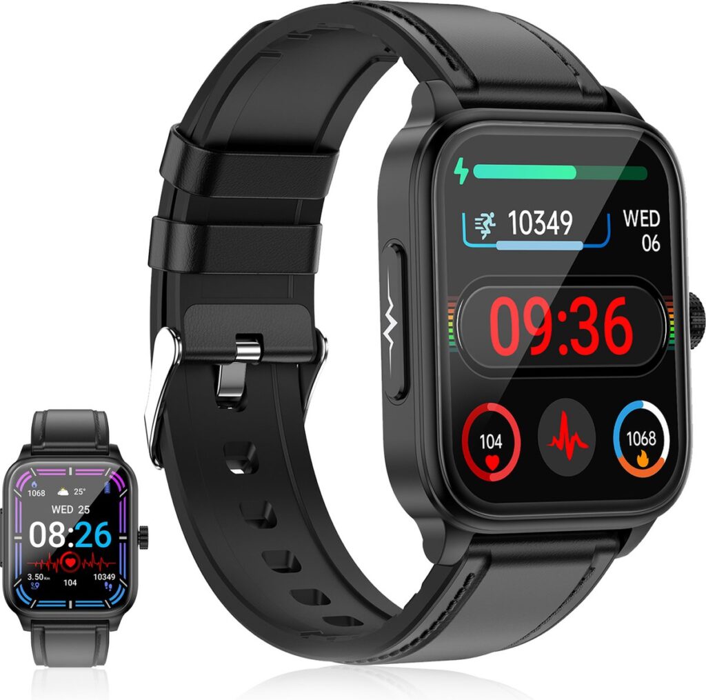 Zwart smartwatch met gezondheids- en fitnesstracker