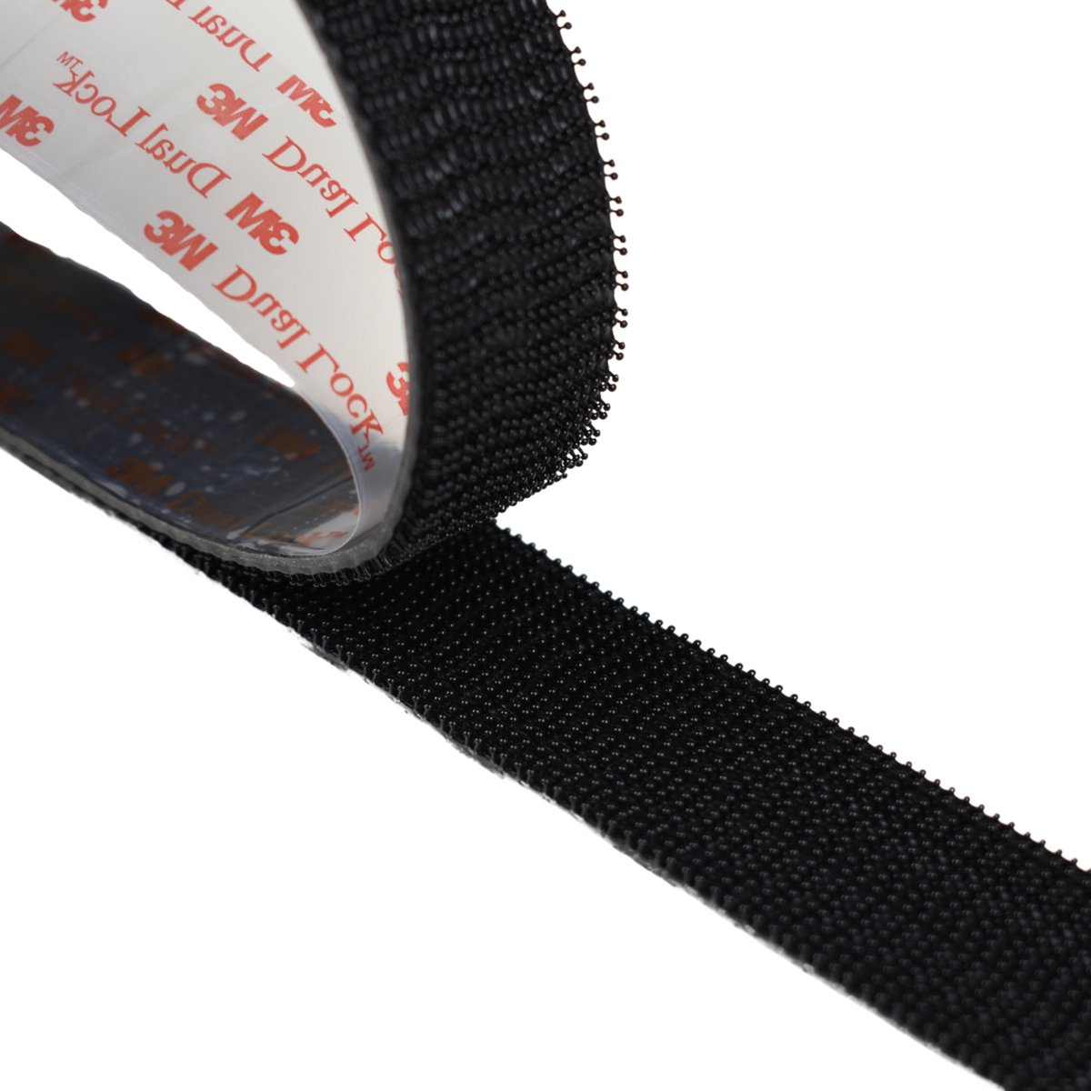 Black Velcro roll, close-up of structure.