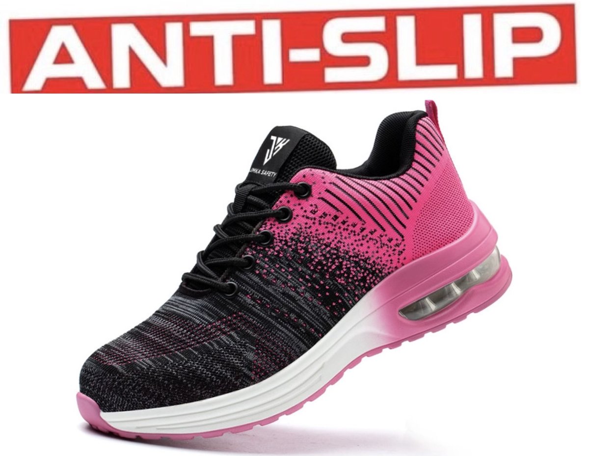 Roze en zwarte antislip sportschoen