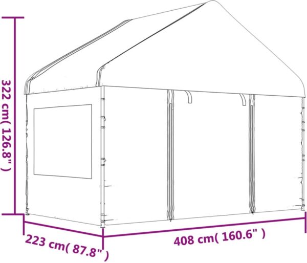 Afmetingen tent: 322x223x408 cm