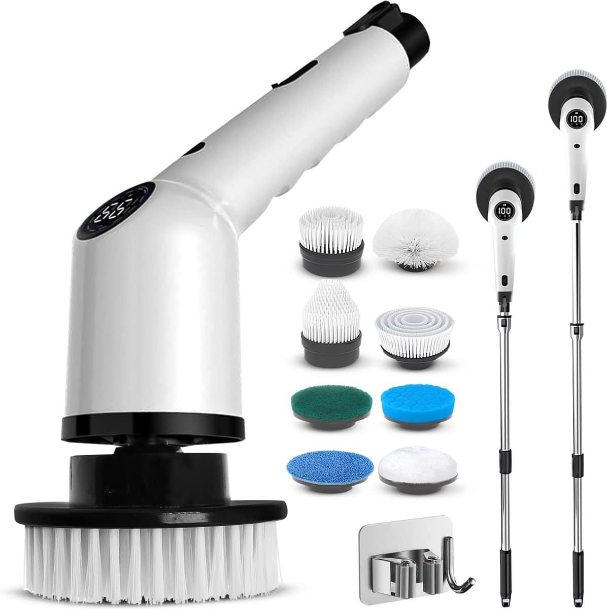 Elektrische borstelset met vervangbare schoonmaakopzetstukken