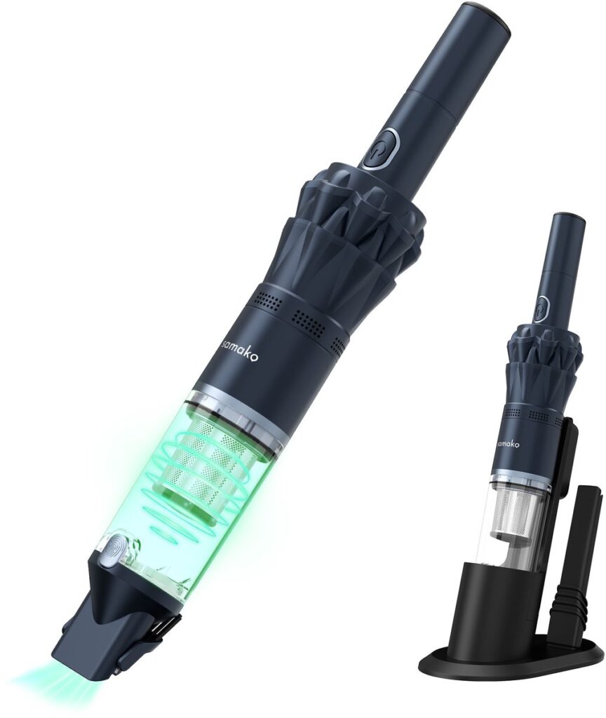 Draadloze handstofzuiger met transparant stofreservoir