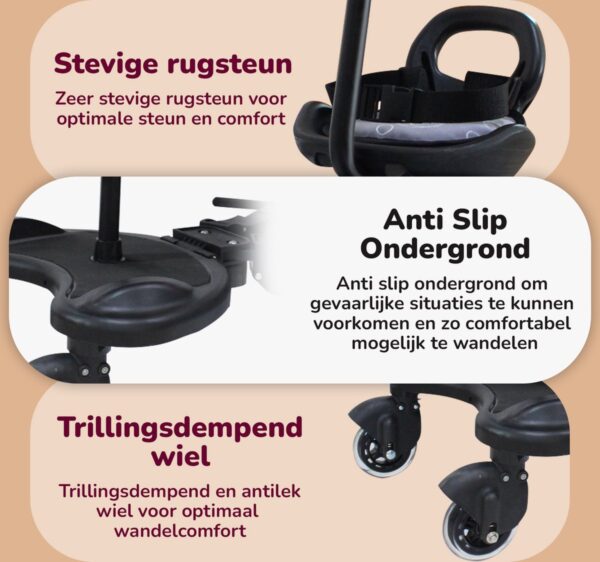 Wandelwagen met rugsteun, antislip, trillingsdemping.