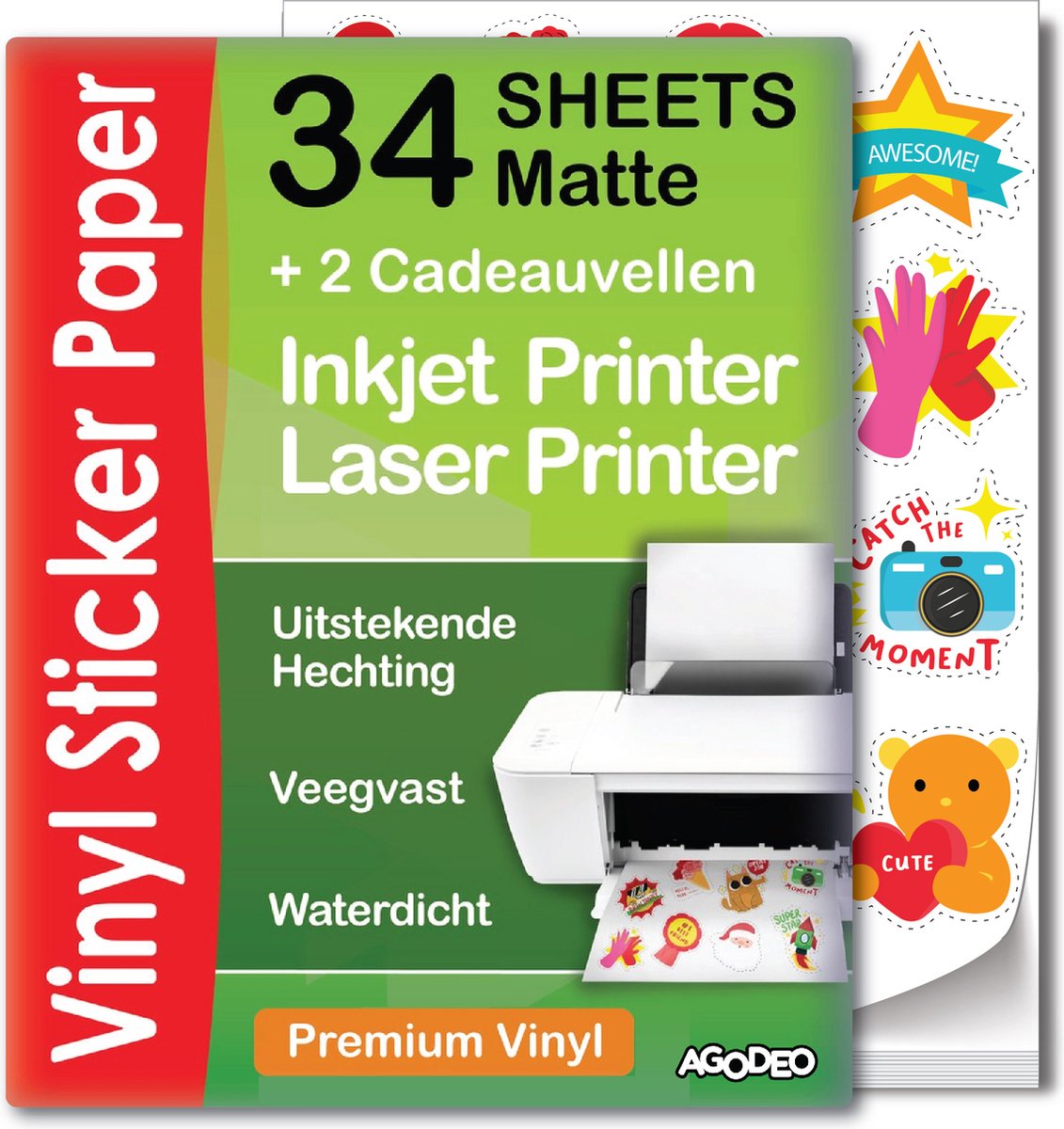 Vinyl stickerpapier voor inkjet en laserprinters.
