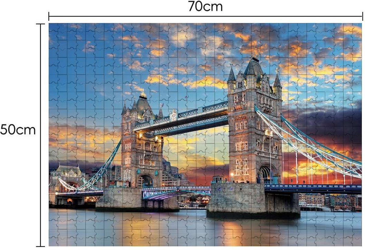 Tower Bridge bij zonsondergang als legpuzzel