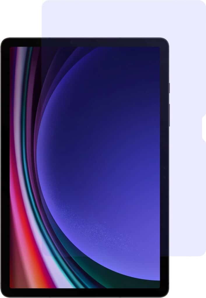 Tablet met schermbeschermer geplaatst