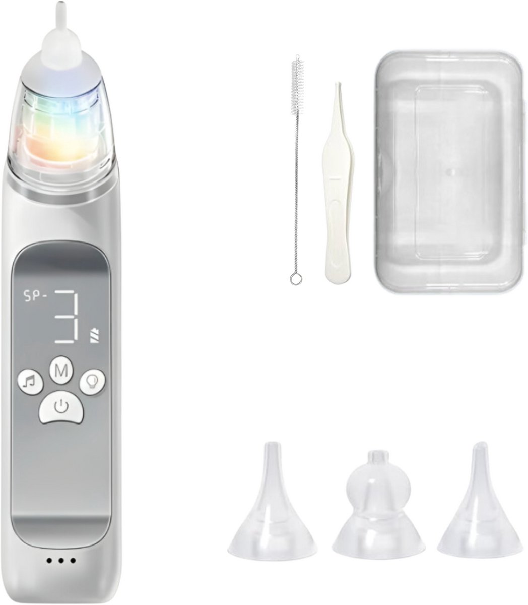 Digitale neusreiniger met opzetstukken en accessoires
