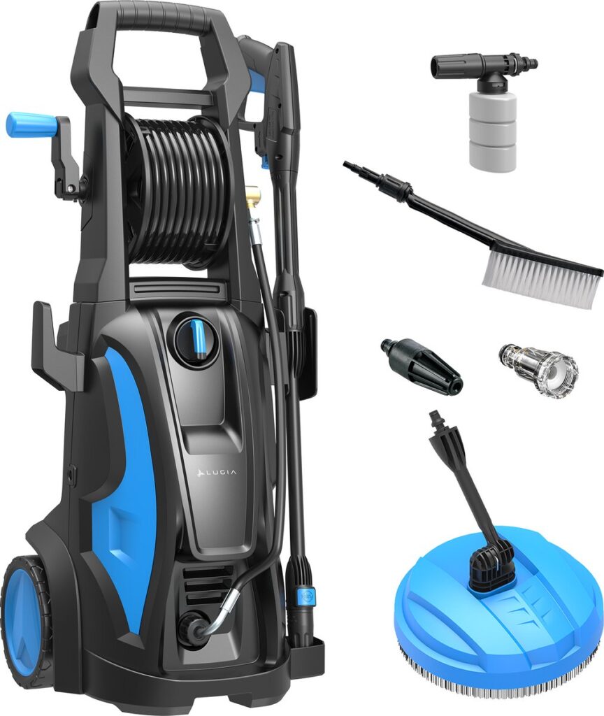 Hogedrukreiniger met accessoires en opzetstukken