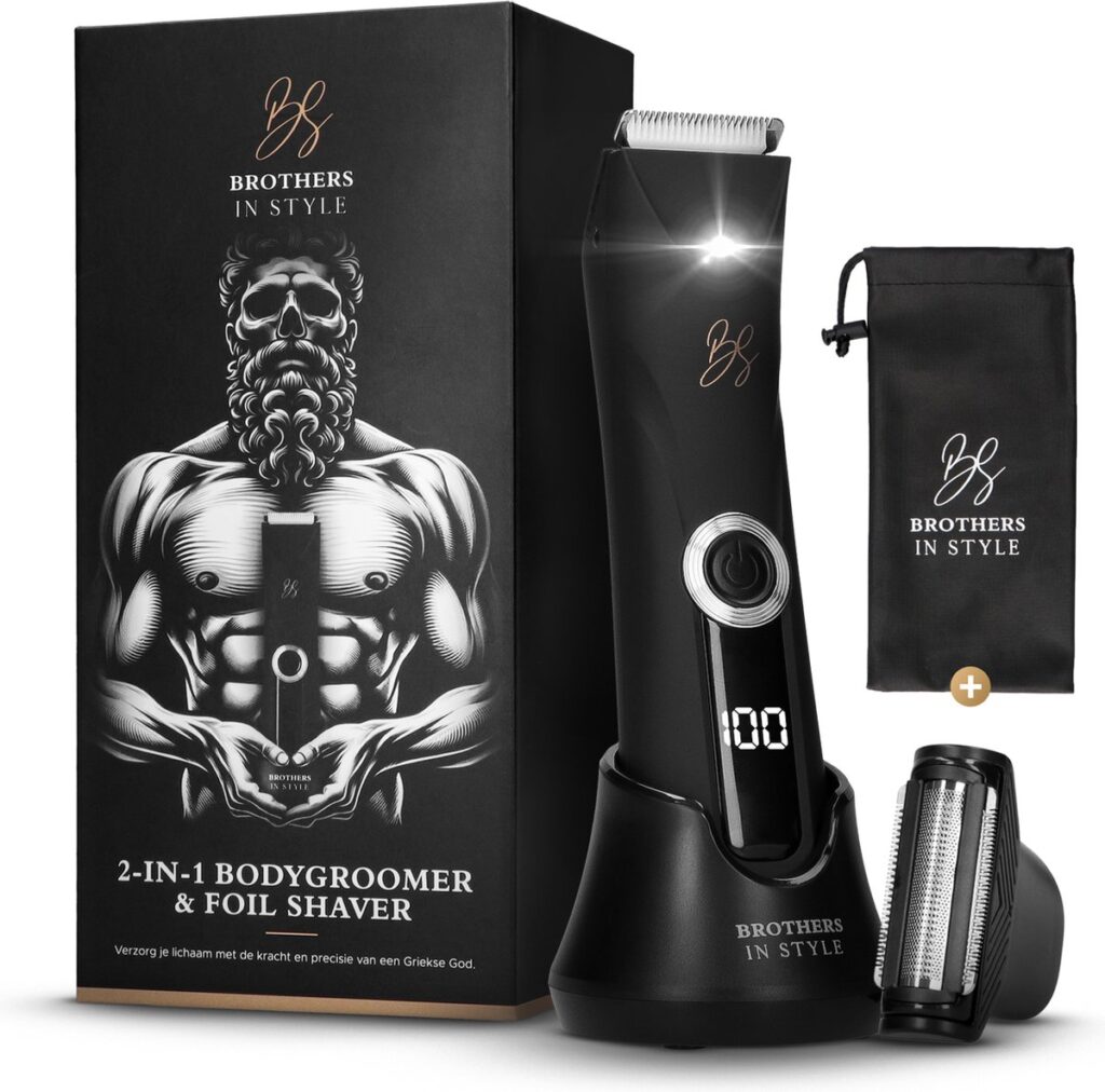 2-in-1 bodygroomer en foliescheerapparaat met accessoires