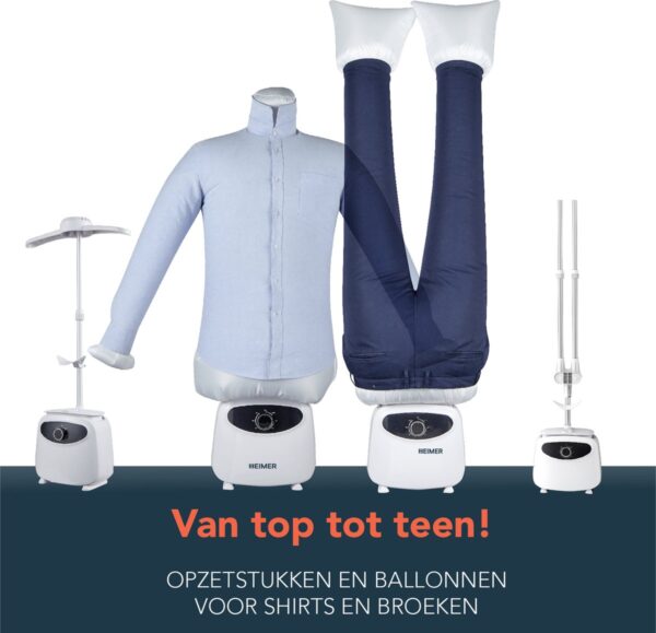 Opzetstukken voor shirts en broeken drogen en strijken.