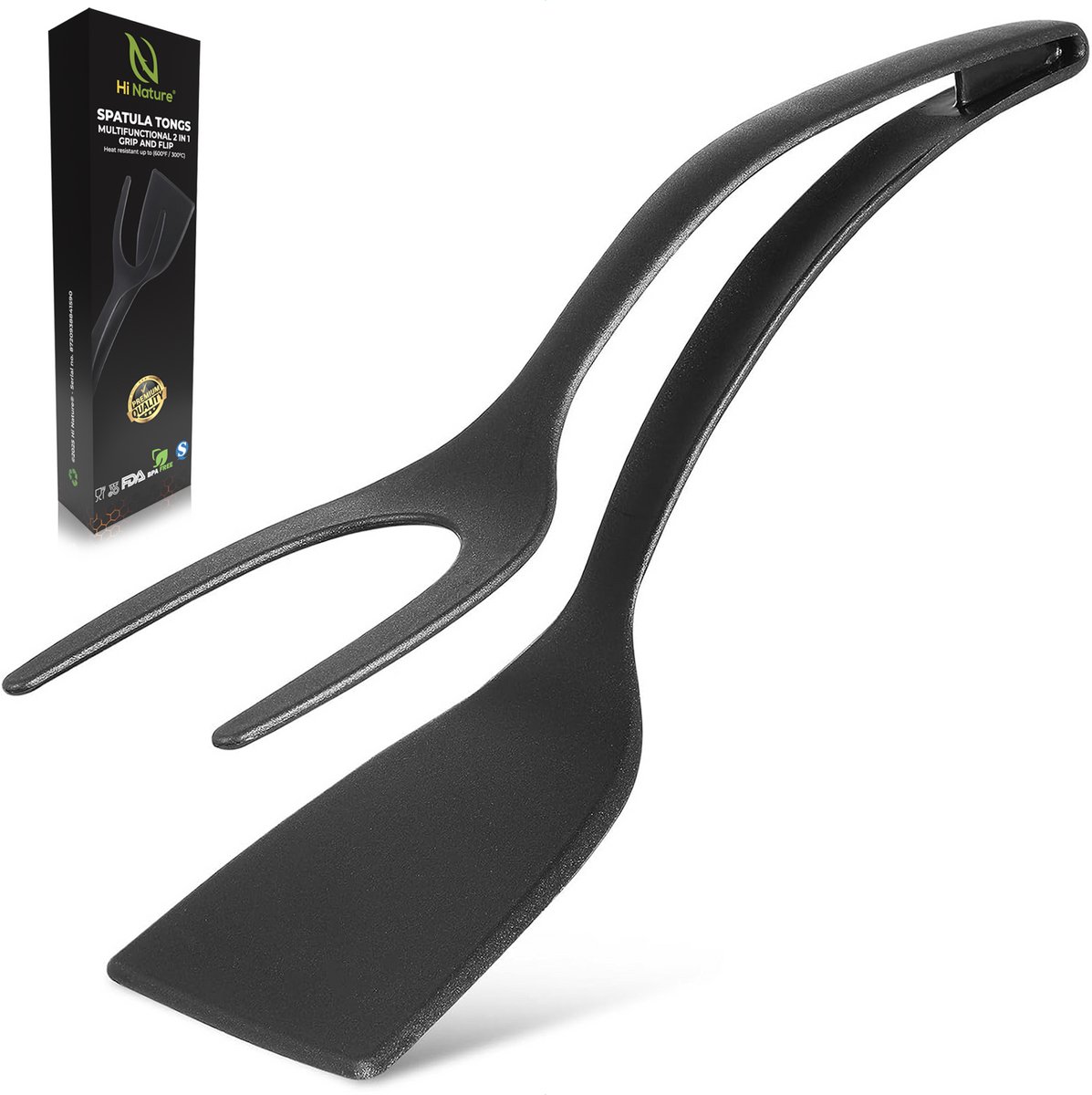 Zwarte multifunctionele spatel en tang met verpakking