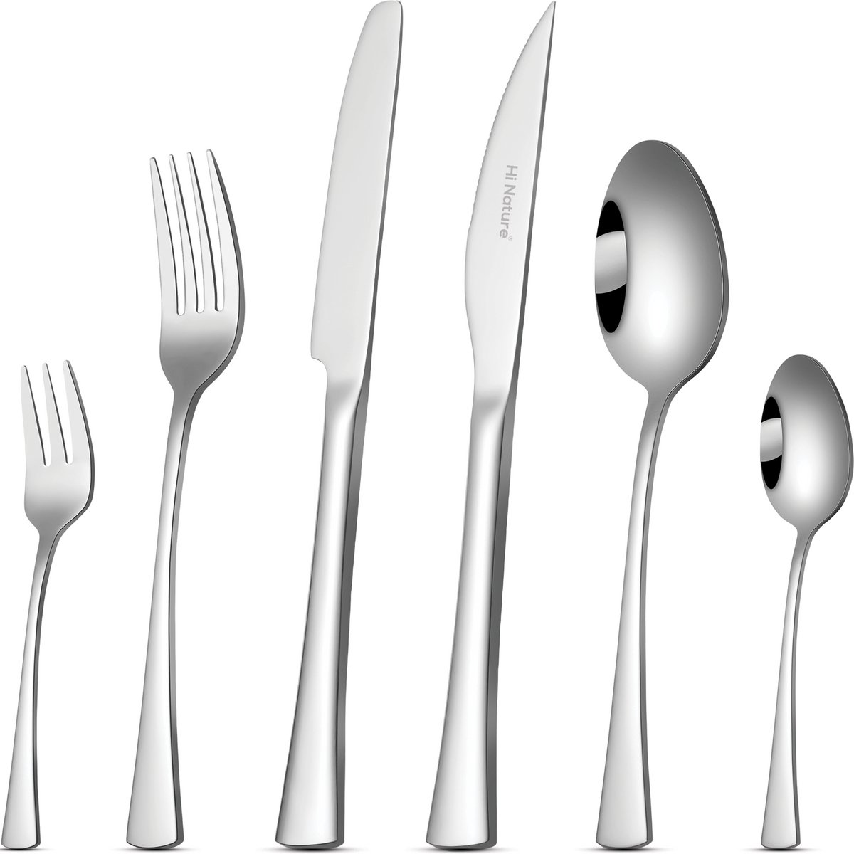 Zilveren bestekset met vorken, messen en lepels