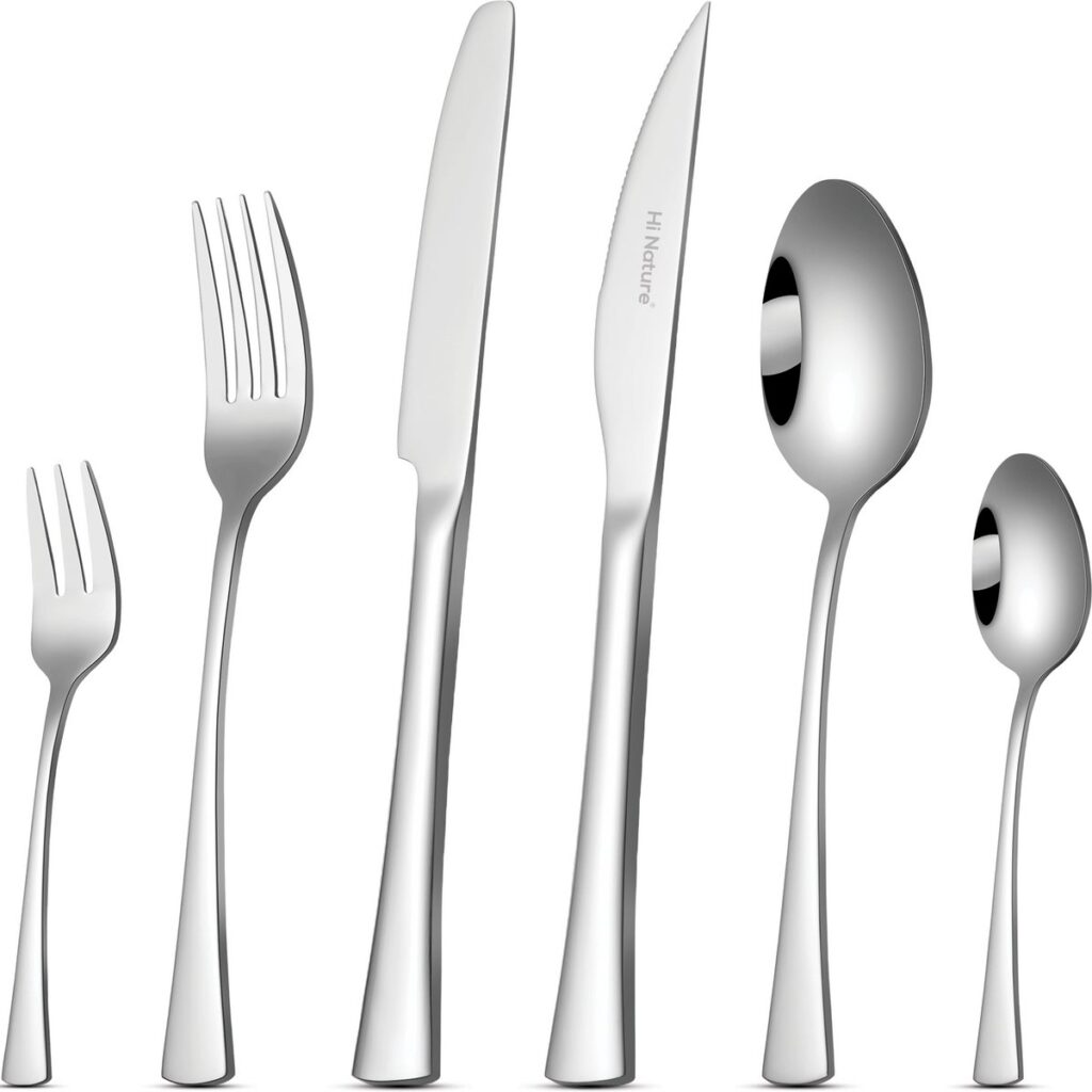 Zesdelig bestekset van roestvrij staal