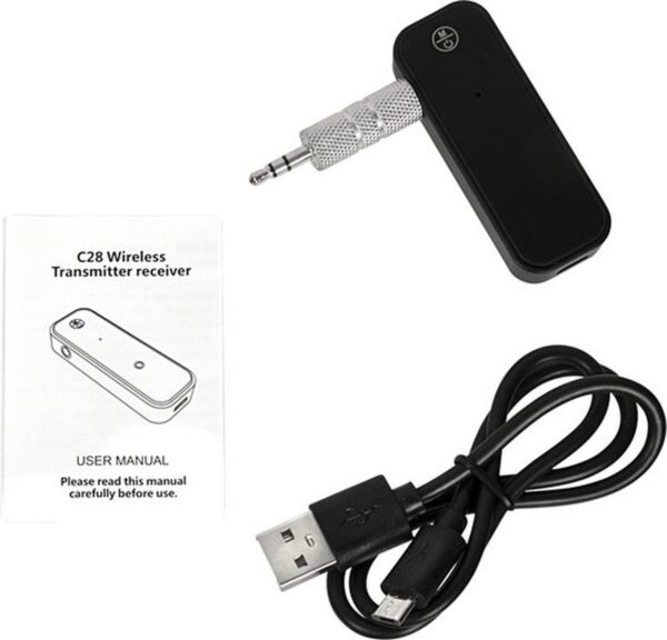 C28 draadloze zender met handleiding en USB-kabel