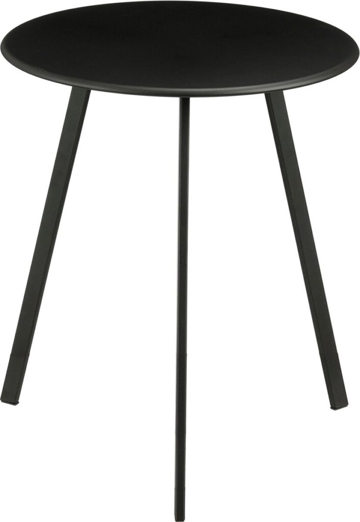 Ronde zwarte bijzettafel met drie poten
