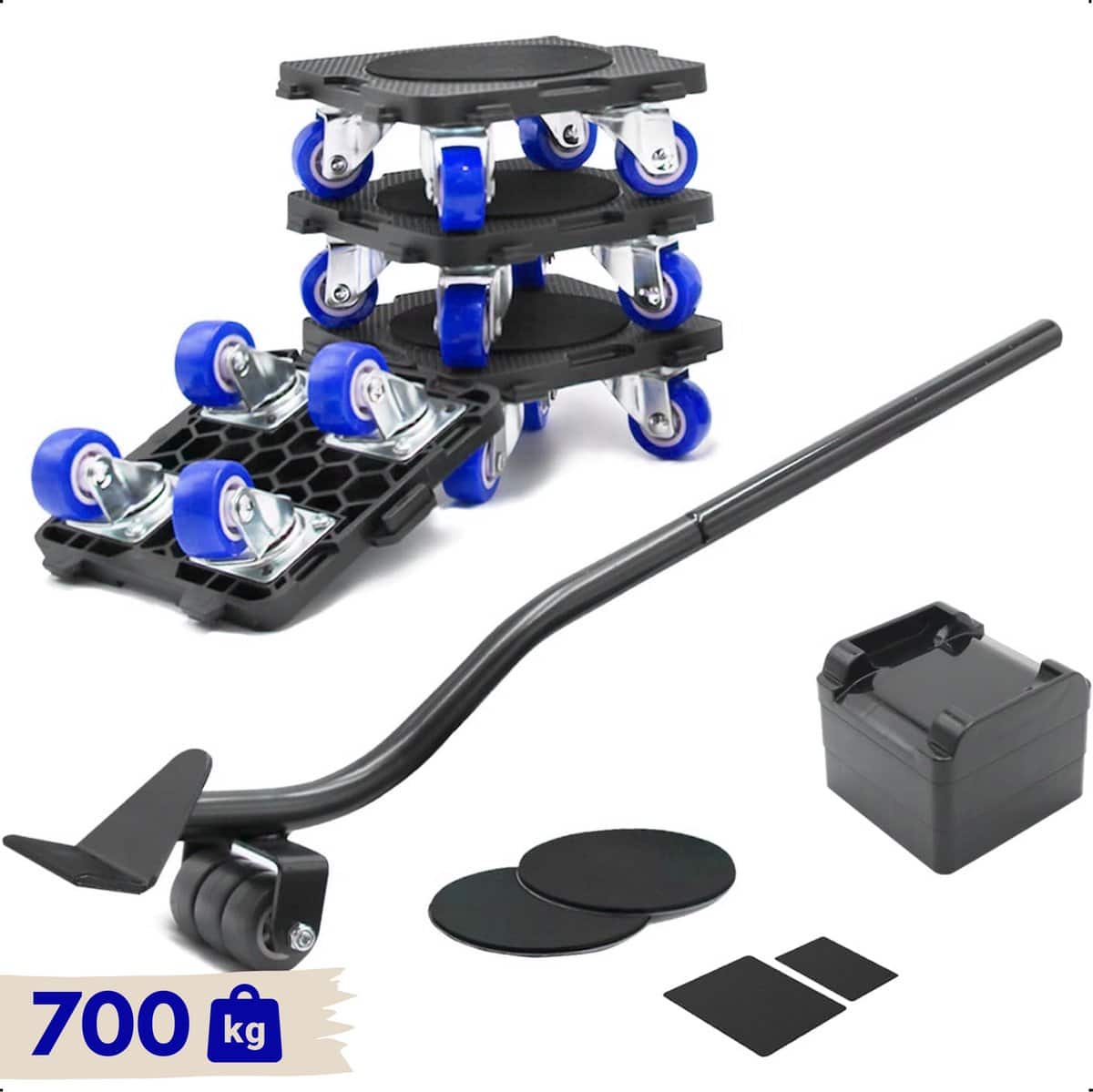 Meubelroller set voor zware objecten, 700 kg capaciteit