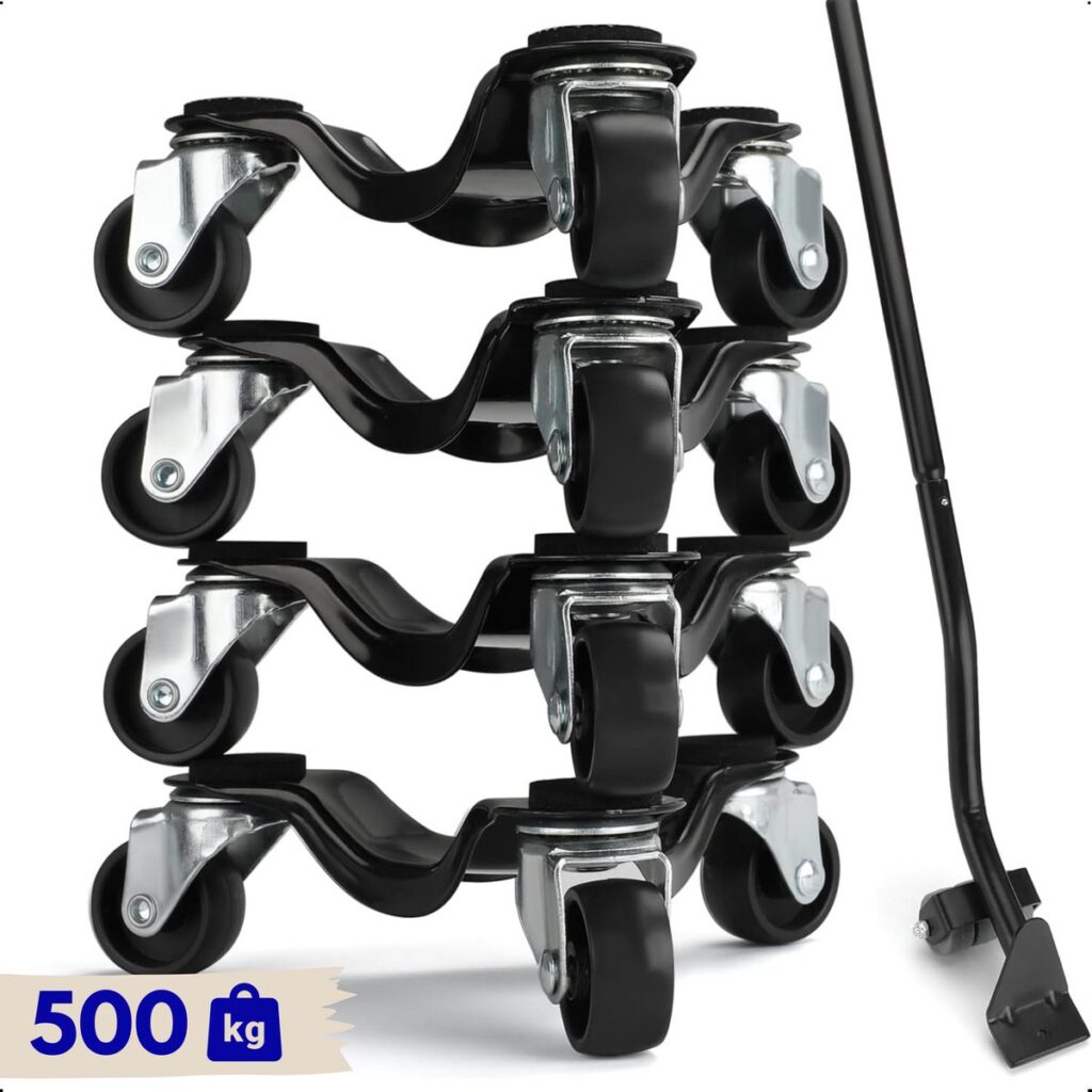 Zware meubelrollers set, 500 kg capaciteit