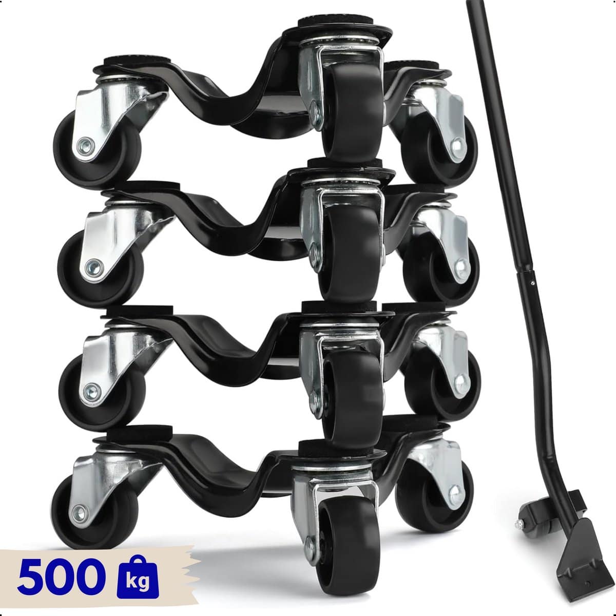 Zware meubelrollers set, 500 kg capaciteit