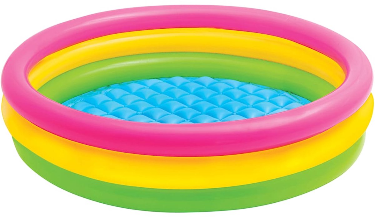 Opblaasbaar kinderzwembad met kleurrijke ringen