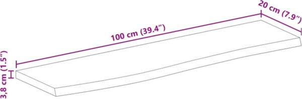 Plankafmetingen: 100x20x3,8 cm.