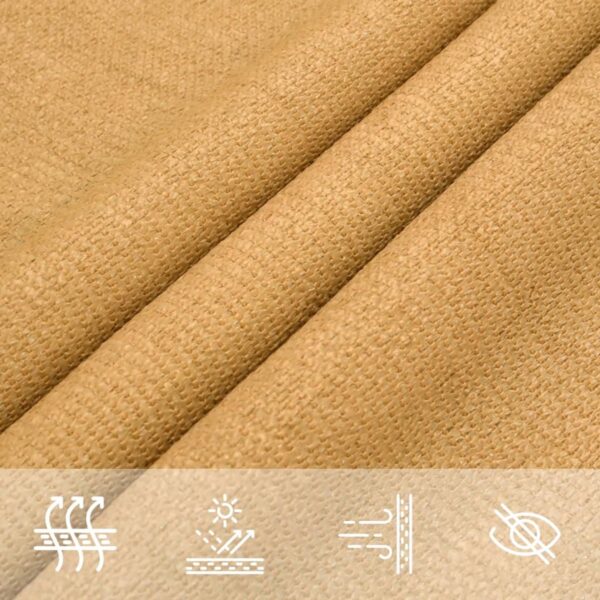 Close-up van beige stof met iconen voor functies.