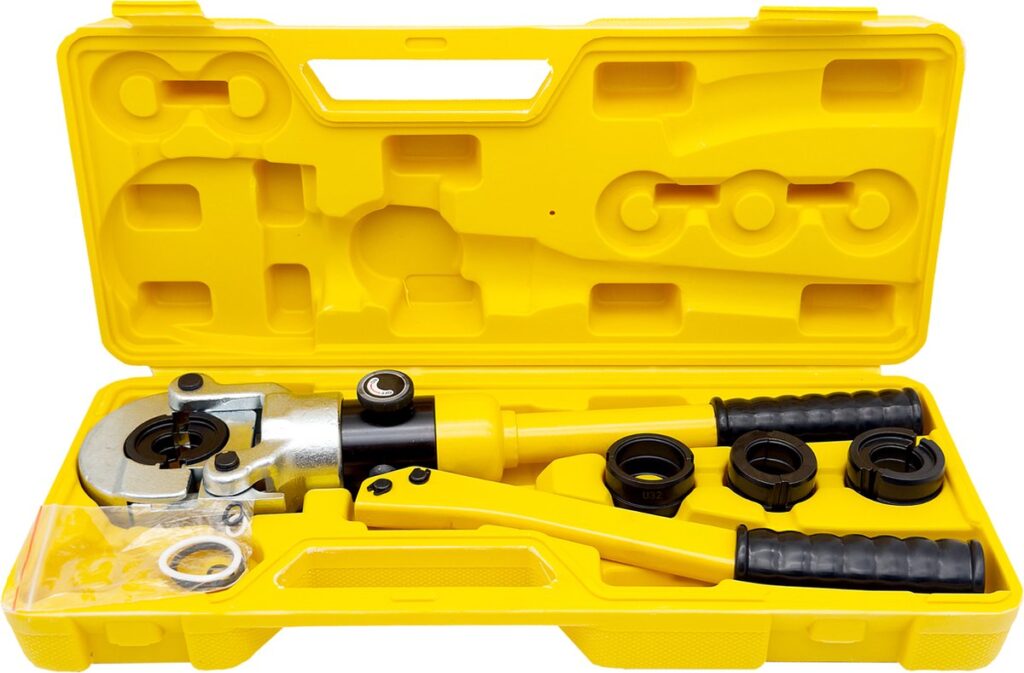 Hydraulische perstang in gele koffer