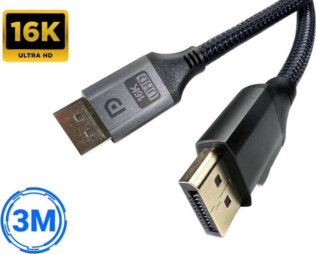 16K DisplayPort kabel 3 meter UHD