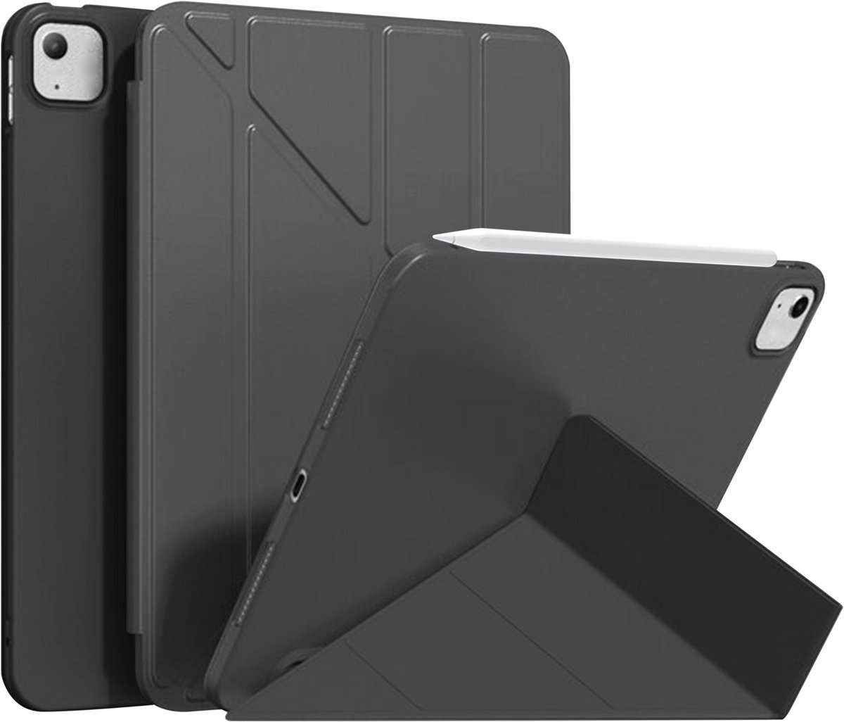 Zwarte tablethoes met pennengleuf en standfunctie