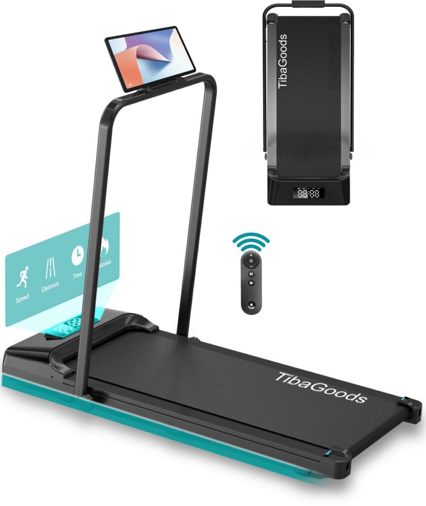 Loopband met tablet en afstandsbediening