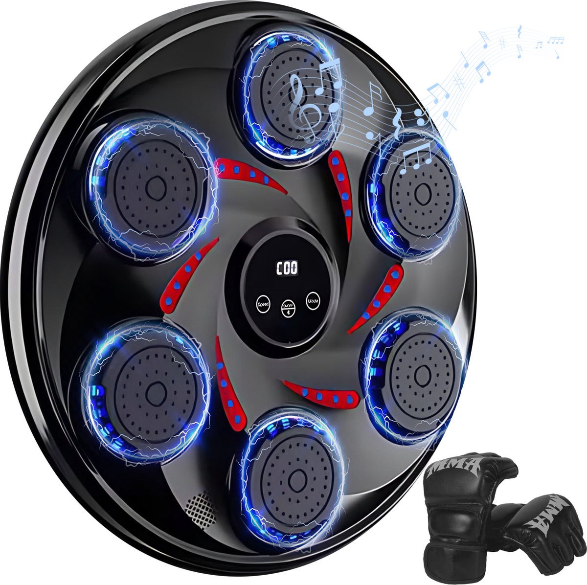 Elektronisch bokstrainer met muziek en handschoenen