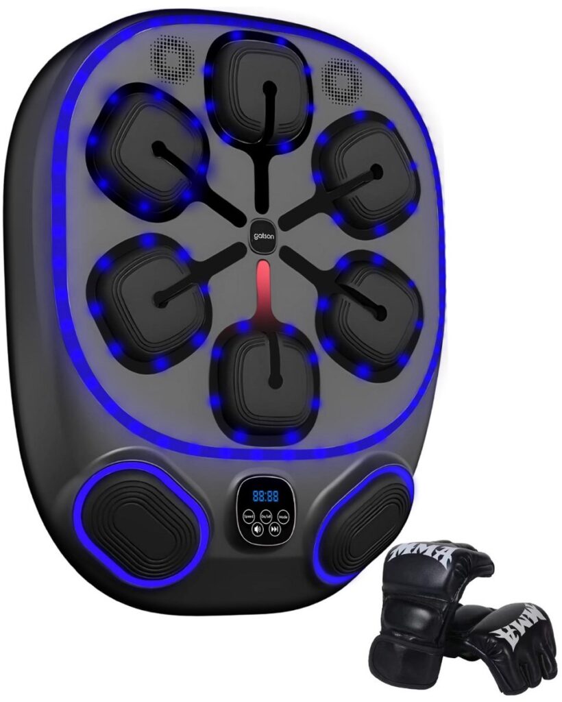 Elektronisch bokspaneel met handschoenen en LED-verlichting