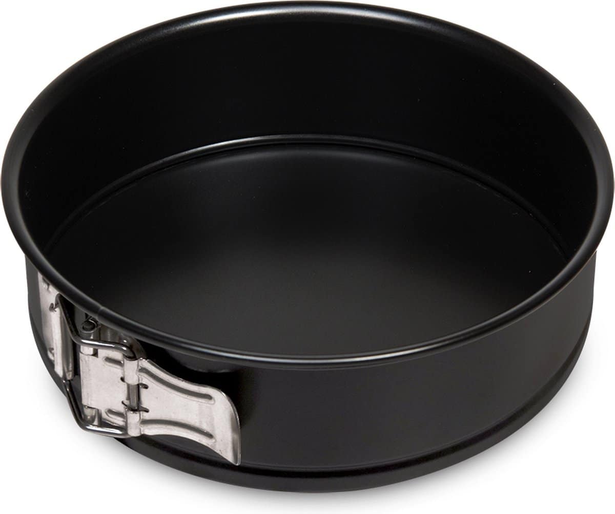 Ronde springvorm met sluitclip, zwart metaal