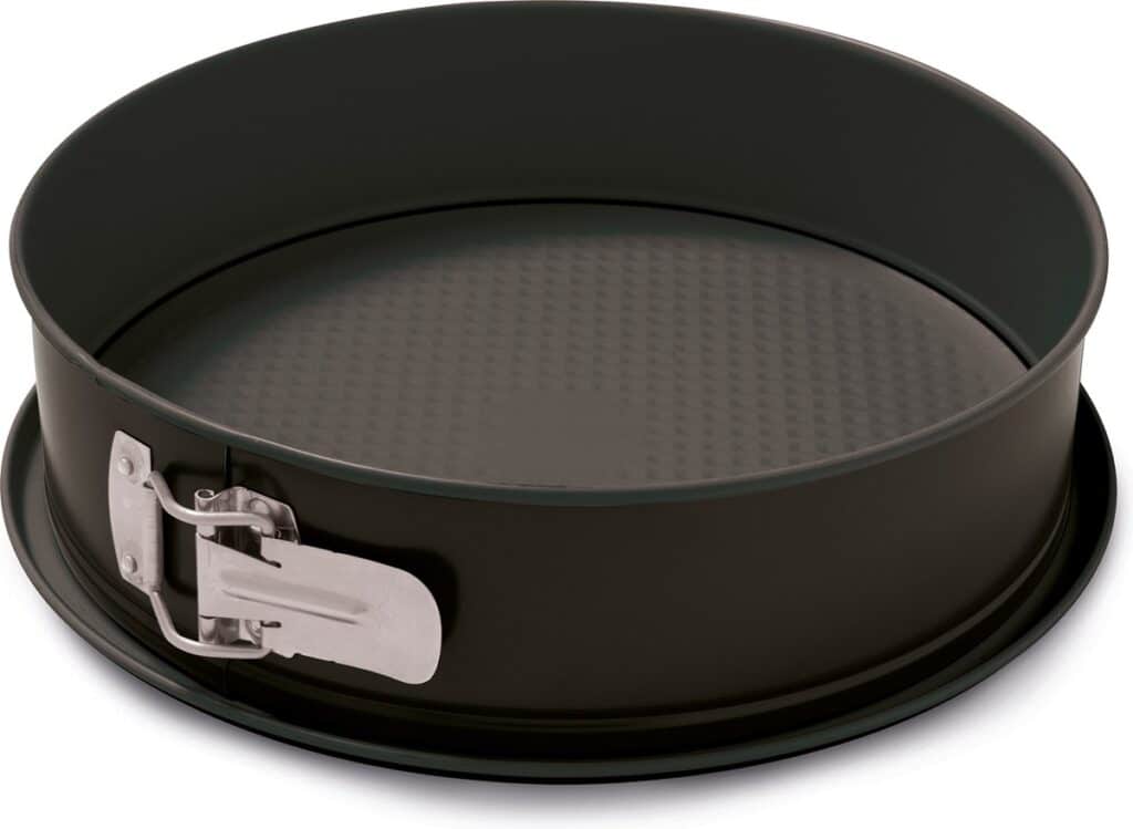 Ronde springvorm met zwarte coating en sluiting