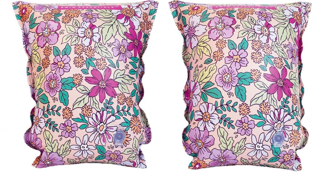 Opblaasbaar kussen met kleurrijke bloemenprint
