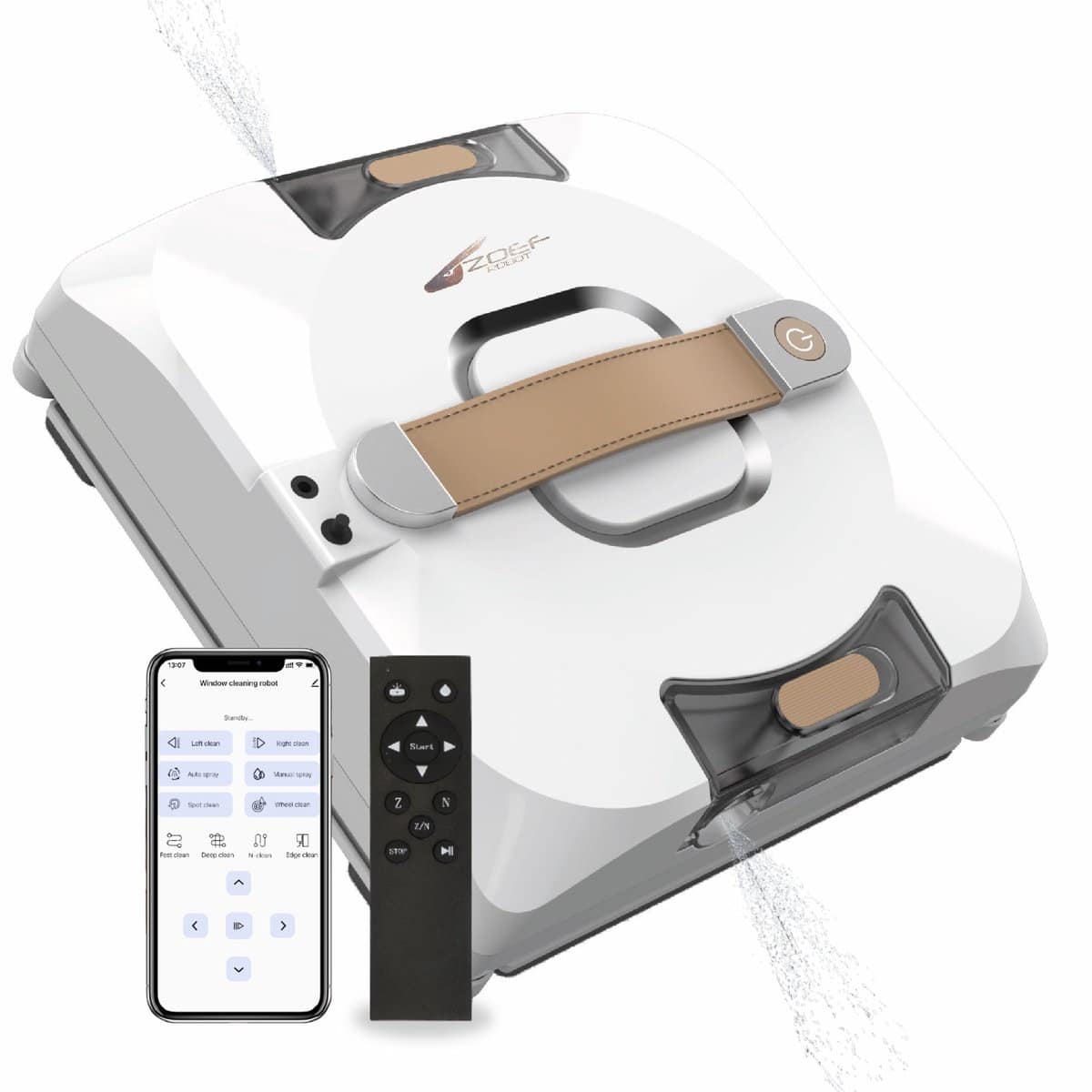 Ramenreiniger robot met afstandsbediening en app-bediening.