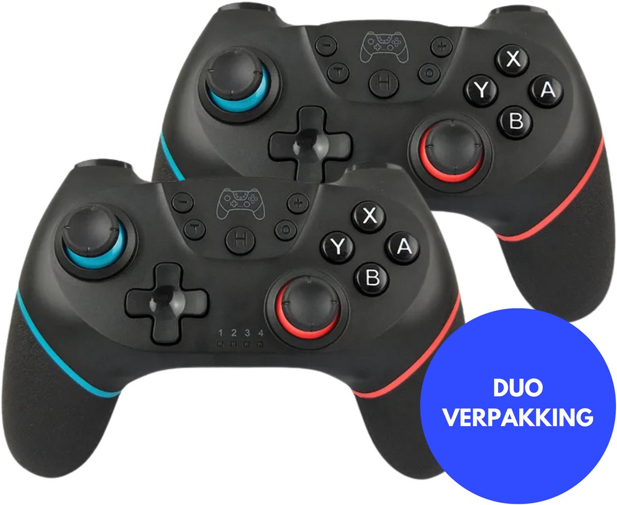 Twee zwarte gamecontrollers duo verpakking
