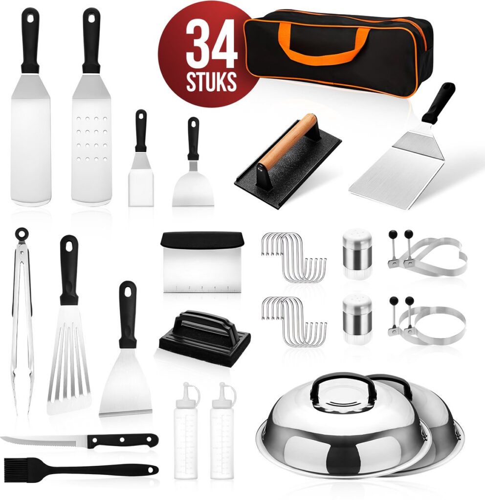 34-piece grill tool set with carrying case