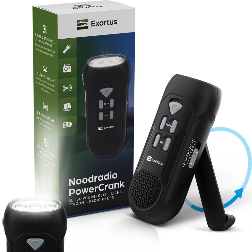 Noodradio PowerCrank met verpakking