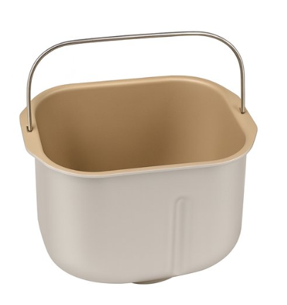 Plastieken emmer met handvat, beige kleur