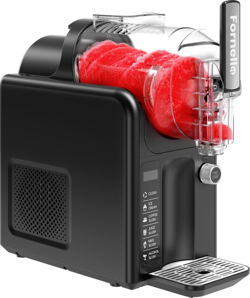 Compacte slushmachine met rode bevroren drank