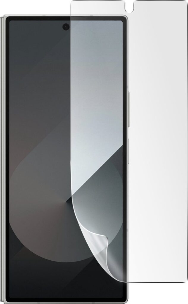 Screenprotector op smartphone met zwart scherm