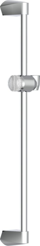 Verstelbare douchestang met houder, zilverkleurig.