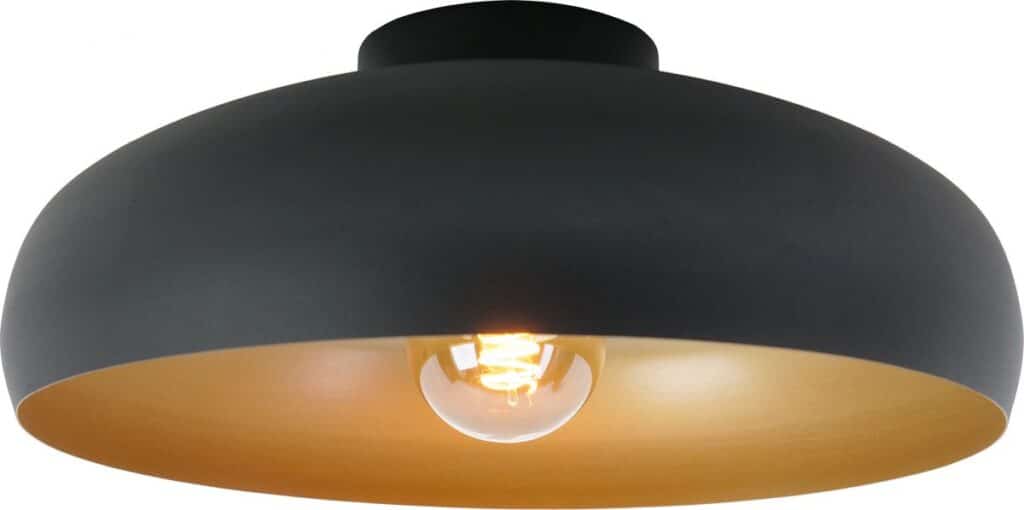 Moderne zwarte plafondlamp met gloeilamp