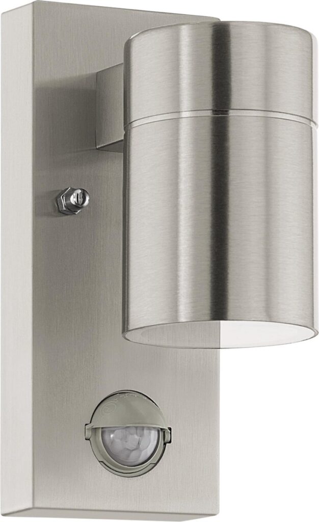 Roestvrijstalen wandlamp met bewegingssensor