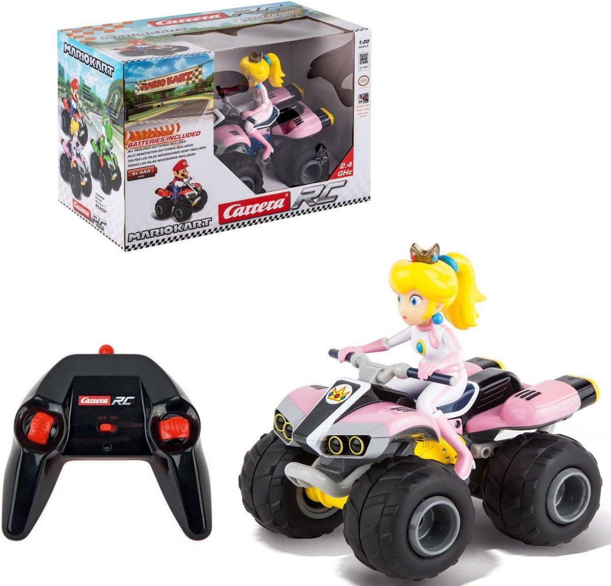 RC Mario Kart quad met poppetje en afstandsbediening